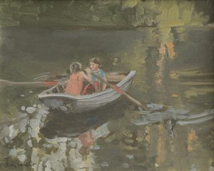 Salcombe Kinderen Roeien door Jennifer Wright