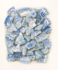 Gebroken porselein door Jenny Barron