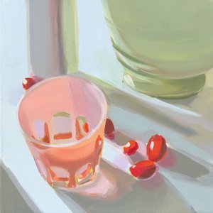 Roze glas door Jenny Westenhofer
