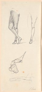 Been- en armstudies voor het portret van Frederik de zesde