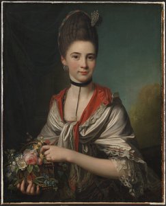 Portret van Anna Elisabeth Battier, geboren Storp door Jens Juel