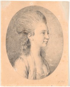 Portret van Susanne Elisabeth Holm, genaamd Julie, Juels eerste verloofde door Jens Juel