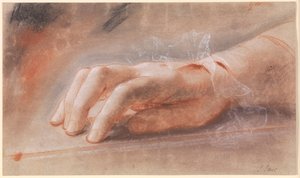 Studie van een rechterhand voor het portret van gravin Anna Joachima Danneskiold-Laurvigen door Jens Juel