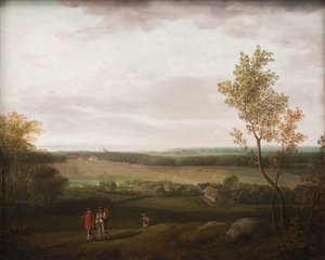 Uitzicht op het platteland bij Jægerspris door Jens Juel