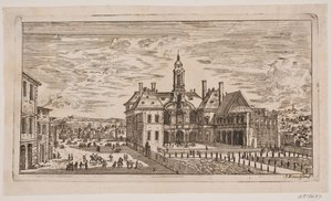 Uitzicht op een plein in een Italiaanse stad door Jens Knudsen