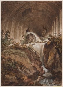 Waterval onder gemetseld gewelf
