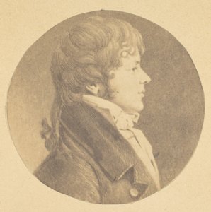 Mezzotint portret van een Jonge Man in Profiel, uit De St. Memin Collectie van Portretten, 1862 door Jeremiah Gurney
