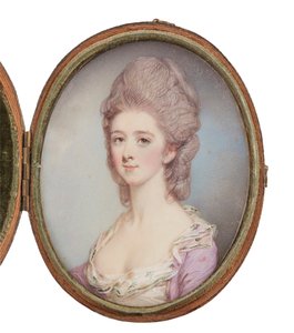 Portretminiatuur van een dame door Jeremiah Meyer