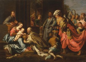 Aanbidding van de koningen, naar van Loon door Jeremias Majer