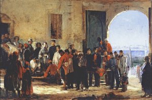 De Krimoorlog: de verpleegster Florence Nightingale in het ziekenhuis van Scutari in Turkije, 1856 door Jerry Barrett