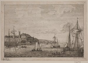 Rivierlandschap bij de Elbe door Jes Bundsen