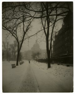 State House in Storm, Boston, VS, ca. 1902-10