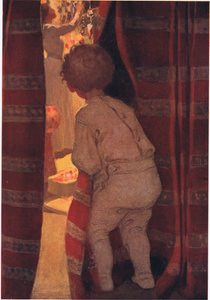 Hij sloop naar beneden om een kijkje te nemen in de salon door Jessie Willcox Smith