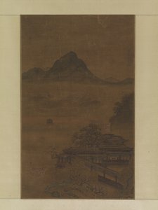 Paleispaviljoens in lentemist door Jiang Yuan
