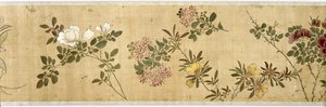 Honderd bloemen, begin 17e eeuw (geschilderde zijde) (detail)
