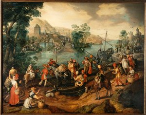 De Vlucht naar Egypte, 1563 door Joachim Beuckelaer