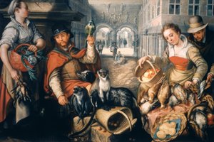 Verkoper van exotische dieren door Joachim Beuckelaer