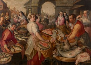 Vismarkt door Joachim Beuckelaer