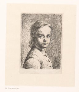 Portret van een onbekende jongen door Joachim Martin Falbe (attributed to)