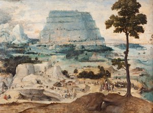 De bouw van de Toren van Babel door Joachim Patinir