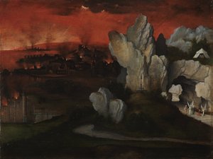 Landschap met de vernietiging van Sodom en Gomorra, ca. 1520