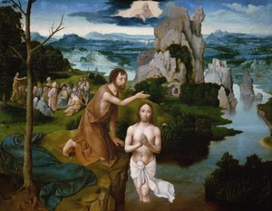 De doop van Christus (detail) door Joachim Patinir