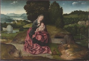 De rust tijdens de vlucht naar Egypte door Joachim Patinir