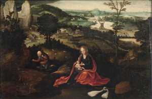 De rust tijdens de vlucht naar Egypte door Joachim Patinir
