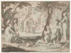 Doop van Christus door Joachim Wtewael or Utewael