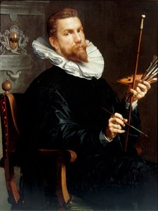 Zelfportret, 1601 door Joachim Wtewael or Utewael
