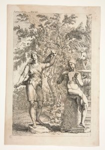 Atalanta en een Faun, uit Sculpturae Veteris Admirata