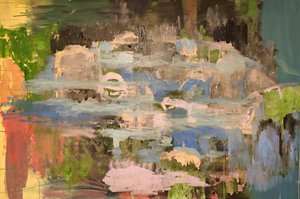 Rustgevend abstract waterlandschap