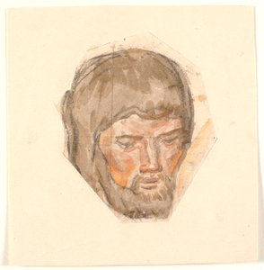 Studie van het hoofd van een bebaarde man door Joakim Frederik Skovgaard