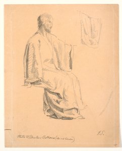 Studie van zittende Christus