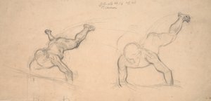 Twee studies van kruipende jongens (of vliegende engelen) door Joakim Frederik Skovgaard