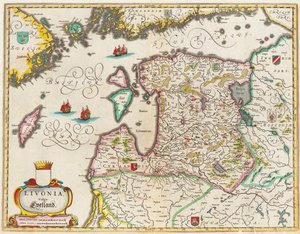 Livonia-kaart, Vulgo Lyefland, Atlas Maior door Joan Blaeu