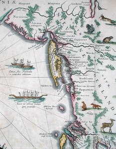 Kaart van de Oostkust van Noord-Amerika