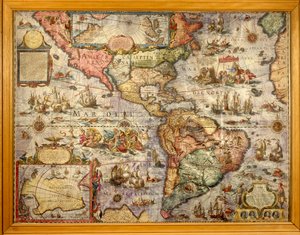 Kaart van Amerika gemaakt door Joan Blaeu door Joan Blaeu