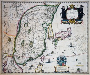 Kaart van China, door Joan Blaeu door Joan Blaeu