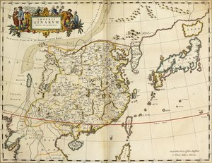 Kaart van China, uit "Atlas Maior Sive Cosmographia Blaviana" door Joan Blaeu