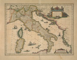 Kaart van Italië door Joan Blaeu