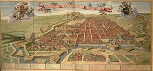 Kaart van Turijn, gravure uit Theatrum Sabaudiae door Joan Blaeu, gedrukt in Italië door Joan Blaeu
