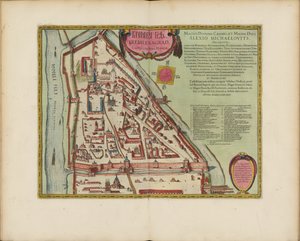 De kaart van het Kremlin van Moskou uit de 16e eeuw (Castellum Urbis Moskvae), ca. 1600 (gravure & aquarel) door Joan Blaeu