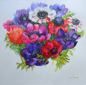 Anemonen: rood, wit, roze en paars, 2000