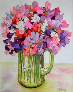 Lathyrus in een glazen kan