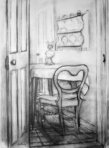 De cottage keuken, 1975 door Joan Thewsey
