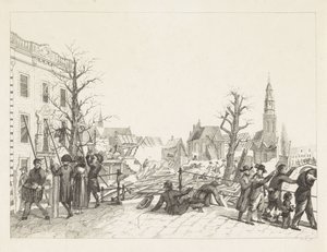 Ruïnes te Leiden na de buskruitramp, 1807