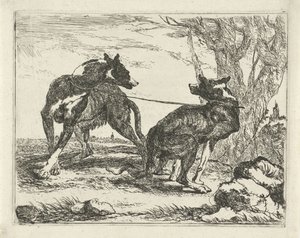 Twee honden door Joannes Fijt