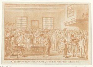 Ondertekening van het Brandewijn Request te Rotterdam, 1785