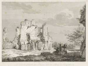Gezelschap bij de ruïne van de abdij te Rijnsburg